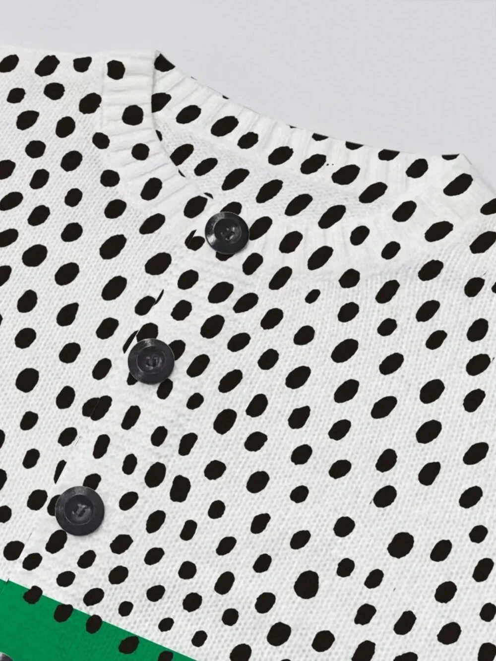 Multicolor Casual Women's Plus Size Polka Dot Color Block Knit Cardigan